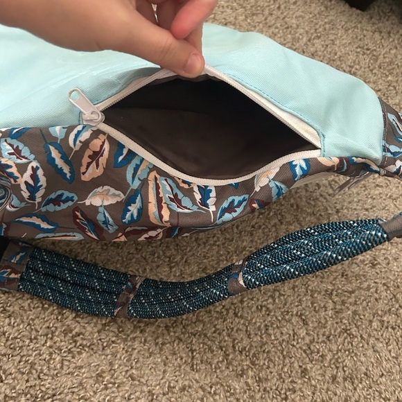 KAVU Paxton Pack Rope Sling Crossbody Bag Fine Feathers Blue Travel Outdoor Zip - Picture 8 of 13